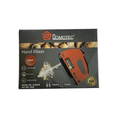 Міксер ручний 7 швидкостей 260Вт Domotec 6633R Червоний
