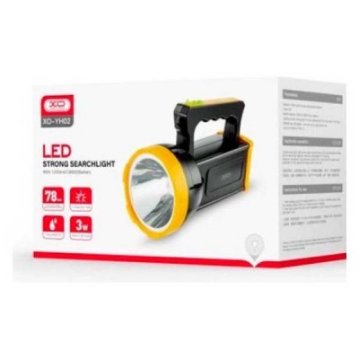Ліхтарик ручний акумуляторний 1500mAh XO YH03 Чорний з жовтим