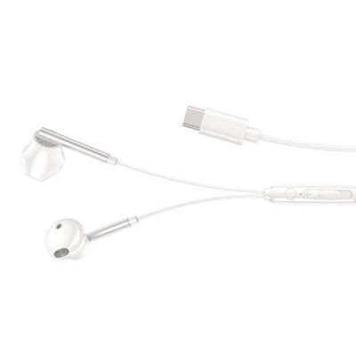 Навушники провідні XO EP66 Crescent Type-C digital decoding flat earphone Білі