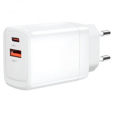 Мережевий зарядний пристрій блок живлення XO CE16 45W gallium nitride fast charger 1USB-C 45W+1USB-A 22.5W Type-С Біле