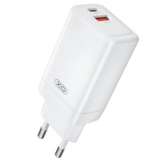 Мережевий зарядний пристрій блок живлення XO CE17 EU65W gallium nitride 1USB-C 65W/1USB-A18W