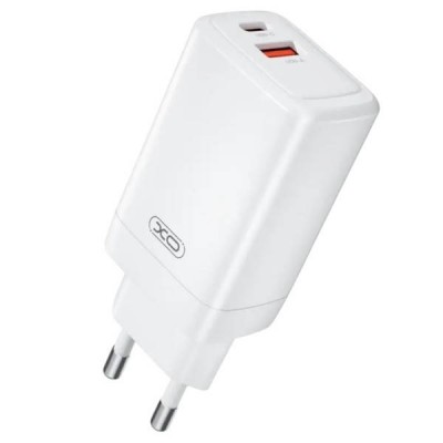 Мережевий зарядний пристрій блок живлення XO CE17 EU65W gallium nitride 1USB-C 65W/1USB-A18W