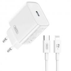 Мережевий зарядний пристрій блок живлення XO CE15 PD20W USB-C fast charging Lightning