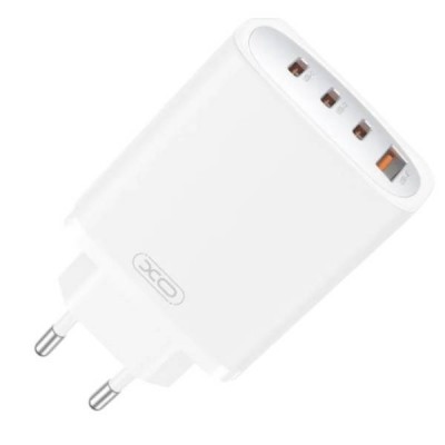 Мережевий зарядний пристрій XO CE22 45W GaN Nitride (2USB-C+2USB-A) Fast Charging Charger Біле