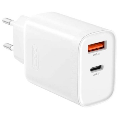 Мережевий зарядний пристрій блок живлення XO L116 PD30W/QC18W 1USB-C+1USB-A