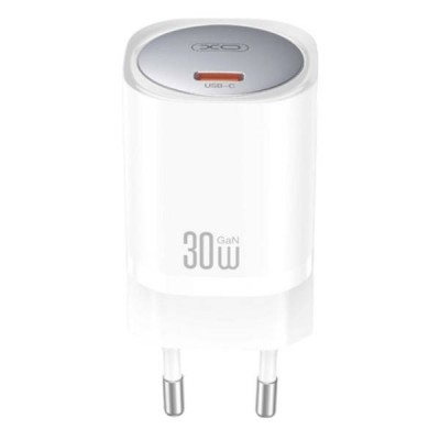 Мережевий зарядний пристрій XO CE21 30W GaN nitride (1USB-C+1USB-A) fast charging charger Біле