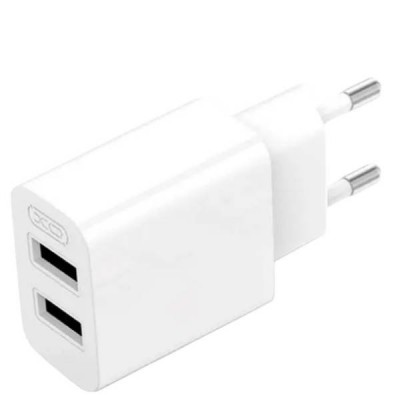 Мережевий зарядний пристрій блок живлення XO L109 Dual USB-A 2.4A Charger with Micro cable