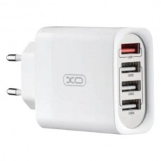 Мережевий зарядний пристрій блок живлення XO L100 4USB fast charging charger 1USB QC3.0+3USB 2.4A with Lightning cable