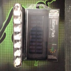 Power Bank літійполімерний із сонячною панеллю та ліхтариком 10000Mah Kin Vale V5022 Чорний