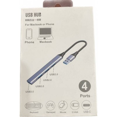 Адаптер хаб-концентратор USB 3.0 HUB 4 Port C-9210 Сірий
