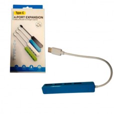 Адаптер хаб-концентратор Type-C 4 порти USB Синій