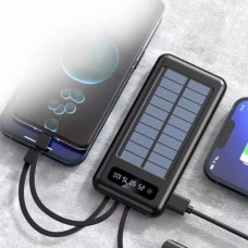 Power Bank літійполімерний із сонячною панеллю 10000Mah Kin Vale V3022D Чорний