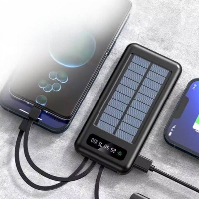 Power Bank літійполімерний із сонячною панеллю 10000Mah Kin Vale V3022D Чорний