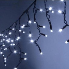 Гірлянда-бахрома 5м 120LED 220V Чорний дріт, біле світло