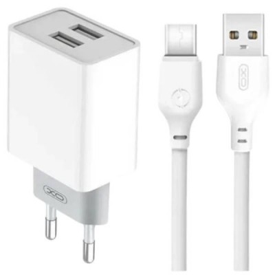 Мережевий зарядний пристрій блок живлення XO L65 2.4A two USB charger for Type-c