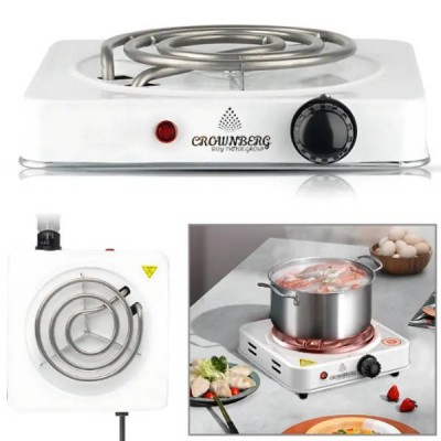 Плита одноконфоркова електрична 220V 1000 Вт CROWNBERG CB-3740 Біла