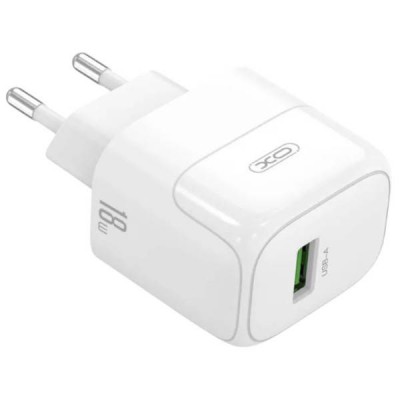 Мережевий зарядний пристрій XO L135 QC18W 1USB-A Fast Charging Charger Біле