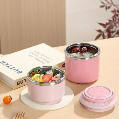 Ланч Бокс дворівневий з ємністю з нержавіючої сталі lunch-box AND LY-1032 Рожевий