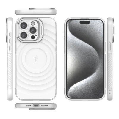 Чохол MagSafe soft-touch with stand Iphone 15 Pro Max Білий