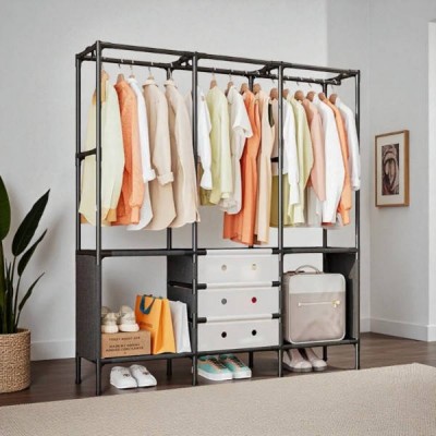 Вішалка для одягу підлогова 3 секції clothes rack 122*41*188см AND LY-1040 Чорна