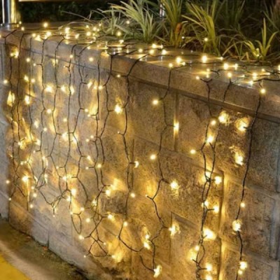 Гірлянда вулична лінійна 220V 200LED 20м 4553 AND 91-10 Чорний дріт, тепле світло