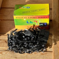 Гірлянда вулична лінійна 220V 100LED 10м 4552 AND 89-10 Чорний дріт, мультиколор