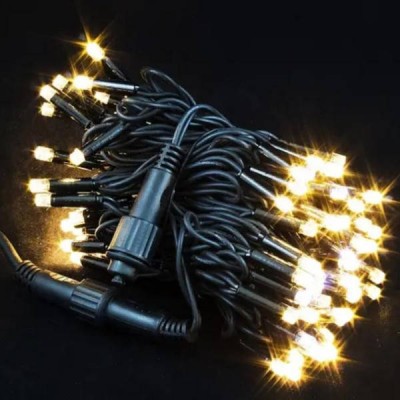 Гірлянда вулична лінійна 220V 100LED 10м 4550 AND 87-10 Чорний дріт, тепле світло