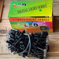 Гірлянда вулична лінійна 8м 80LED 220V wire still 4284 AND 8-10 Чорний дріт, зелене світло