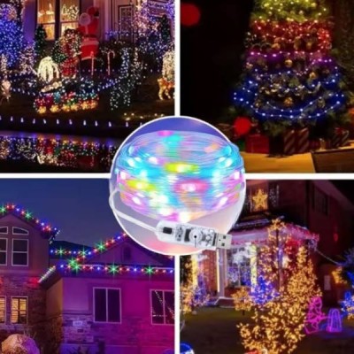 Гірлянда внутрішня лінійна з пультом 20 м USB 200 LED LU992multi Прозора, мультиколор