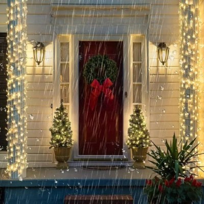 Гірлянда внутрішня лінійна 12м 220V 100LED LU990warmwhite Прозора, тепле світло