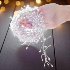 Гірлянда роса лінійна Мішура пухнаста з пультом 50м 1500LED 220V 4500 AND 24-5 Біле світло
