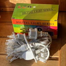 Гірлянда вулична лінійна 5м 80led 220V 4483 AND 7-10 Білий провід, біле світло
