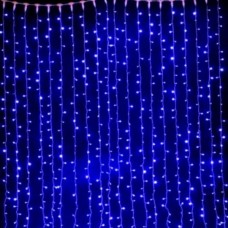 Гірлянда-штора вулична 3*3м 300LED 4489 AND 12-2 Білий дріт, синє світло