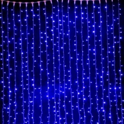 Гірлянда-штора вулична 3*3м 300LED 4489 AND 12-2 Білий дріт, синє світло