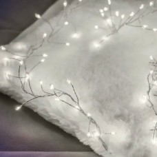 Гірлянда роса лінійна Мішура пухнаста 20м 600LED 220V YL20 4526 AND 58-5 Сірий дріт, біле світло