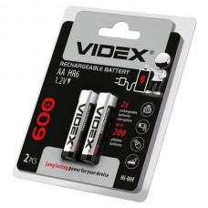 Набір акумуляторних батарейок 2шт Videx HR6/AA 600mAh