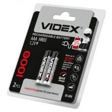Набір акумуляторних батарейок 2шт Videx HR03/AAA 1100mAh