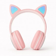Бездротові навушники Bluetooth з котячими вушками LED CAT EAR P33 Рожеві