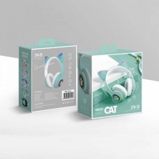 Бездротові навушники Bluetooth з котячими вушками LED CAT EAR P33 бірюзові