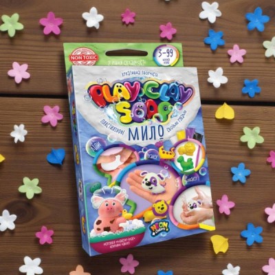 Набір для дитячої творчості Пластелінове мило 4 кольори PLAY CLAY SOAP PCS-02-01U Danko Toys Синя Коробка