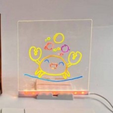 Дошка світлодіодна для нотаток та малювання з маркерами та розмальовками USB 15*15см T-466