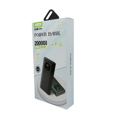 Power Bank літійполімерний 20000Mah Kin Vale Q4102 Чорний