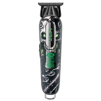 Тример з LED-дисплеєм та 3 насадками, 2000mAh, 9000 RPM, VGR V-260 Чорний із зеленим