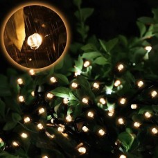 Гірлянда вулична із сонячною панеллю 150м 1500LED Чорний провід, тепле світло