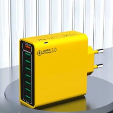 Зарядний пристрій блок живлення з 8 портами USB Жовтий