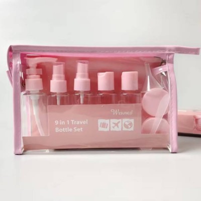 Набір дорожніх ємностей 9in1 Travel Bottle Set Рожевий