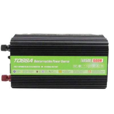 Перетворювач напруги 12-220V 1500W з функцією UPS Tossa TAU1500LЧорний із салатовим