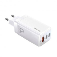 Зарядний пристрій Usams US-CC110 T33 65W 3 Ports GaN Mini Fast Charger Біле