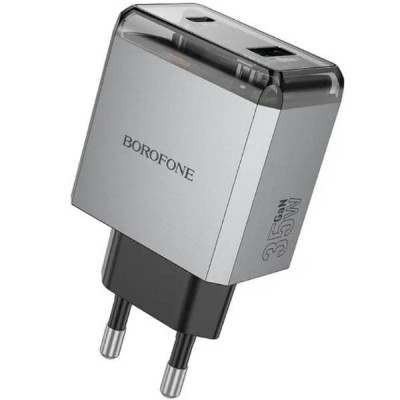 Зарядний пристрій блок живлення BOROFONE BN22 Lena PD65W (2C1A) charger set (C to C(EU) Сірий)