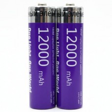 Комплект акумуляторів 2шт LI-ON 12000mah/3.7V/7.4WH 18650мАч OneLight Фіолетові